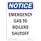 Signmission OSHA Notice Sign, 10" H, 7" W, Rigid Plastic, Emergency Gas To Boilers Shutoff Sign, Portrait OS-NS-P-710-V-11853 - alternate 1